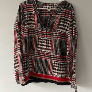 Anne Klein Plaid Top